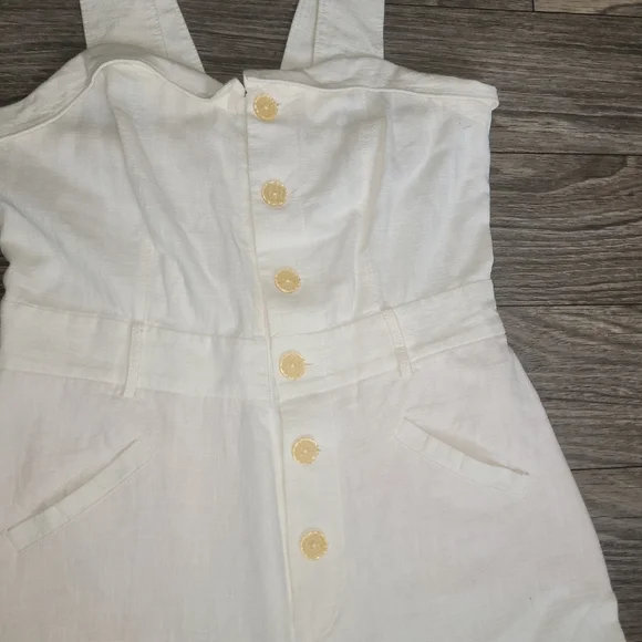 ANTHROPOLOGIE SIZE 14 Elegant White Jumpsuit. USED GOOD CONDITION. - Picture 3 of 15